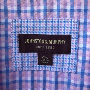 Johnston & Murphy, button down shirt, XXL, 100%cotton, mix of blue, pink, white